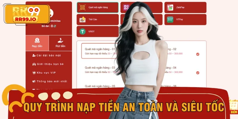Nạp tiền vào RR99 chỉ mất vỏn vẹn 3 phút thao tác